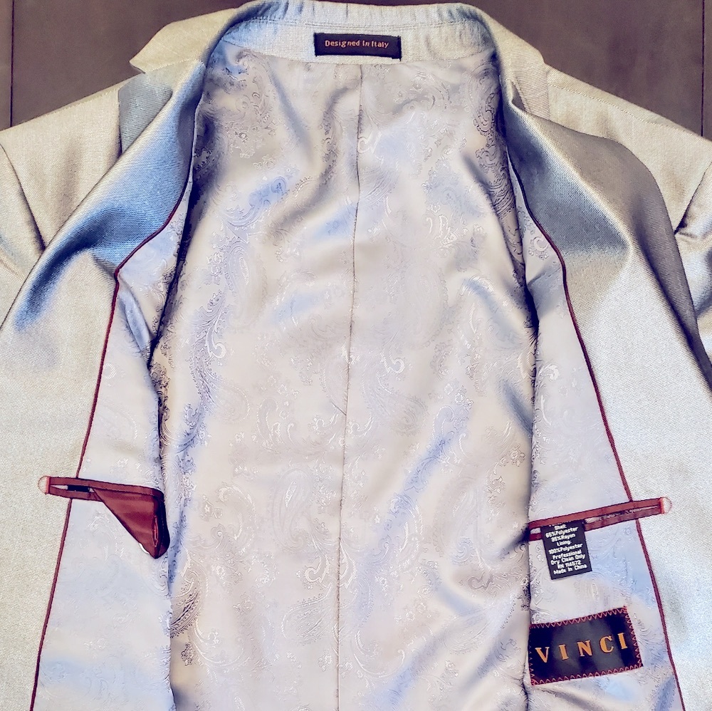 Vinci~2 Button Sharkskin Blazer - Picture 10 of 12